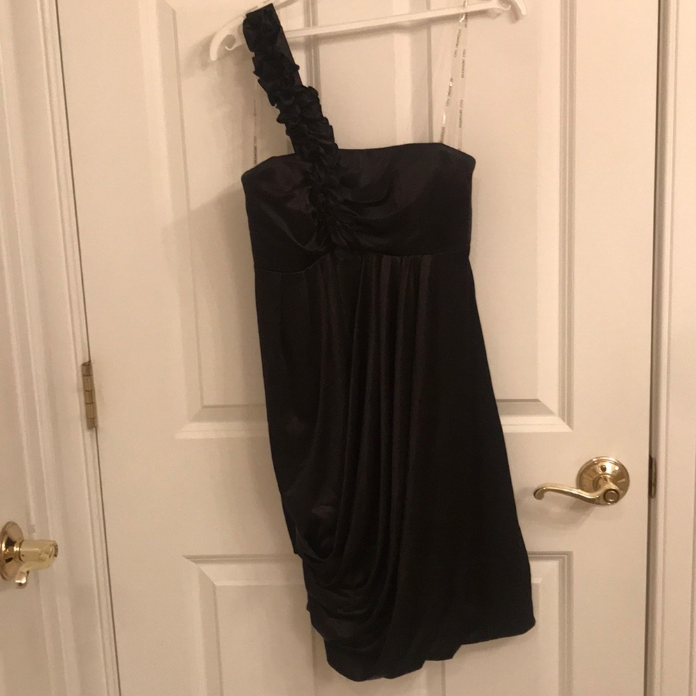 Classic LBD Little Black Dress - Ruched Satin